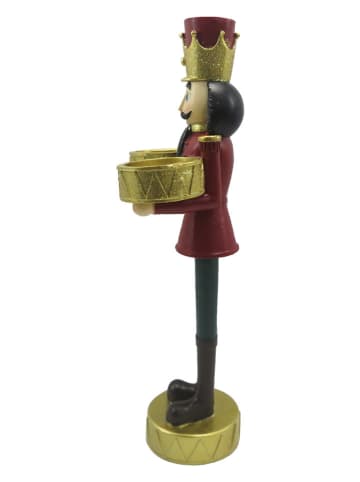 Clayre & Eef Decoratief figuur "Notenkraker" rood/goudkleurig - (B)12 x (H)28 x (D)8 cm