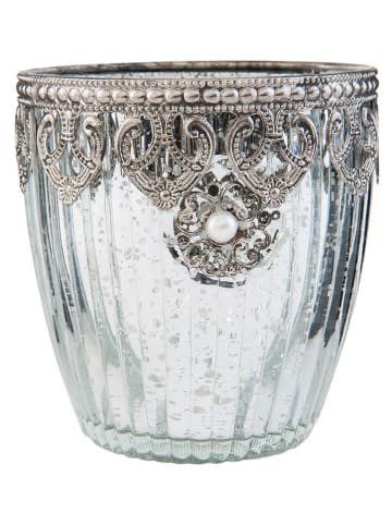Clayre & Eef Teelichthalter in Silber - (H)10 x Ø 10 cm