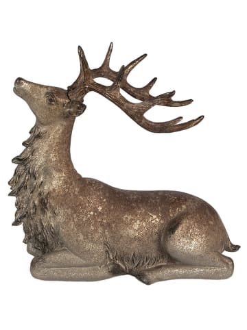Clayre & Eef Decoratief object "Hert" bruin - (B)29 x (H)27 x (D)15 cm