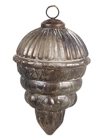 Clayre & Eef Bombka w kolorze srebrnym - wys. 15 x Ø 10 cm