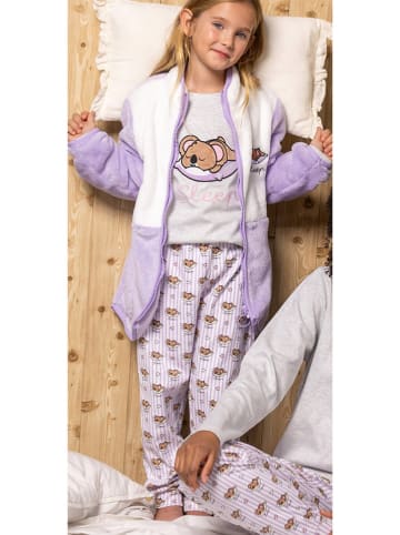 admas Pyjama in Lila/ Grau
