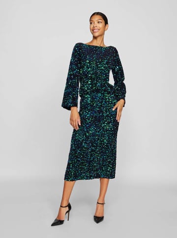 Vila Bluse in Schwarz/ Grün/ Blau