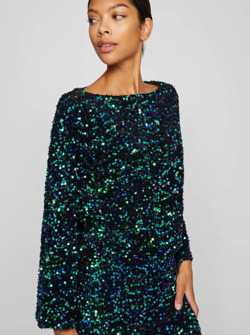 Vila Bluse in Schwarz/ Grün/ Blau