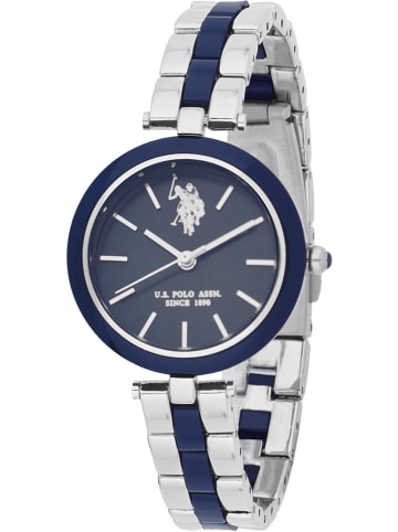 U.S. Polo Assn. Quarzuhr in Silber/ Dunkelblau
