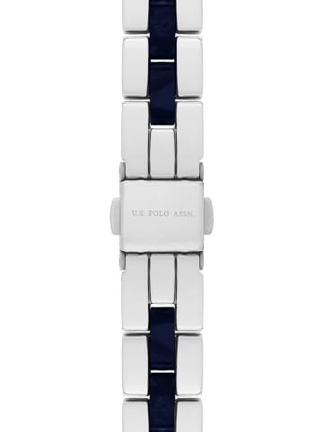U.S. Polo Assn. Quarzuhr in Silber/ Dunkelblau