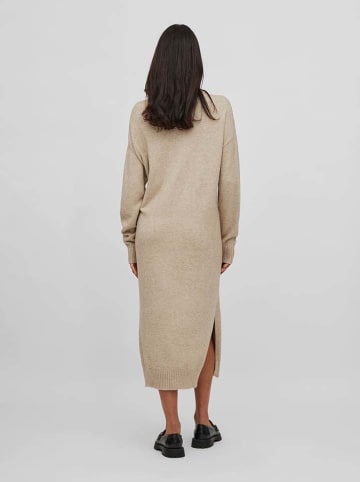 Vila Gebreide jurk beige