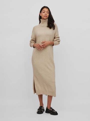 Vila Gebreide jurk beige