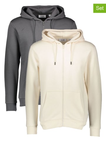 ONLY & SONS 2er-Set: Sweatjacken in Anthrazit/ Creme