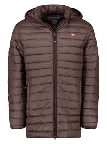 Geographical Norway Doorgestikte jas "Amigo" donkerbruin