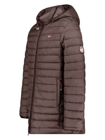 Geographical Norway Doorgestikte jas "Amigo" donkerbruin