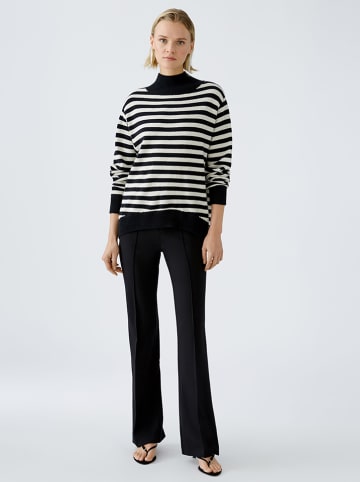 Oui Pullover in Schwarz/ Creme