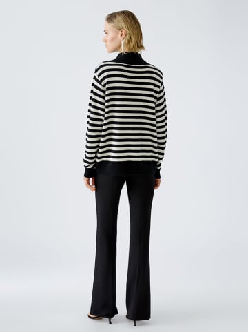 Oui Pullover in Schwarz/ Creme