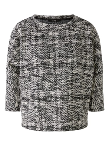 Oui Sweatshirt in Schwarz/ Weiß