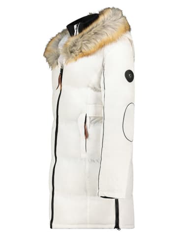 Geographical Norway Doorgestikte mantel "Beautiful" wit