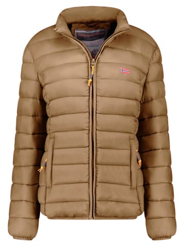 Geographical Norway Doorgestikte jas "Atikolor" lichtbruin
