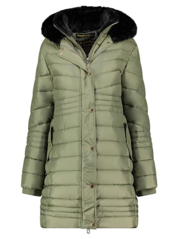 Geographical Norway Płaszcz pikowany "Biensur" w kolorze zielonym