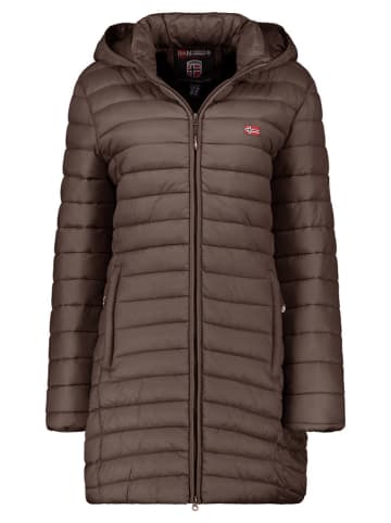 Geographical Norway Płaszcz pikowany "Atika" w kolorze brązowym