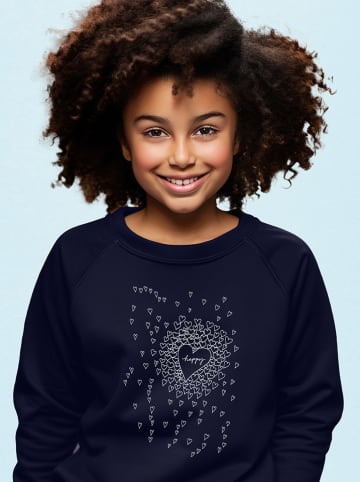 WOOOP Sweatshirt "Happy Hearts" in Dunkelblau