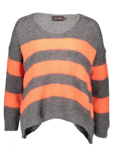 miss goodlife Pullover in Grau/ Orange
