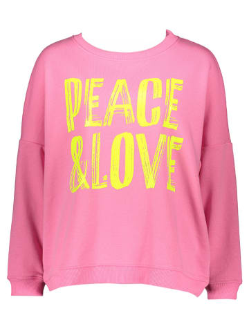 miss goodlife Bluza "Peace & Love" w kolorze żółto-różowym