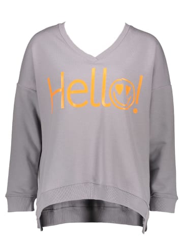 miss goodlife Sweatshirt "Hello" in Grau