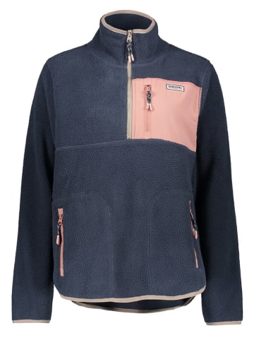 Sublevel Fleecepullover in Dunkelblau/ Rosa