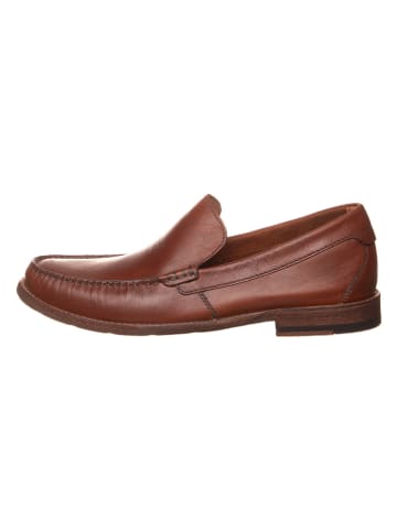 Clarks Skórzane slippersy "Pace Barnes" w kolorze brązowym