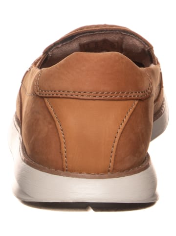 Clarks Leder-Slipper "Un Pilot Step" in Hellbraun
