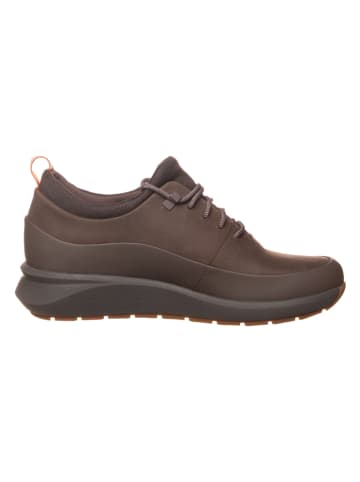 Clarks Skórzane sneakersy "Un Venture" w kolorze ciemnobrązowym
