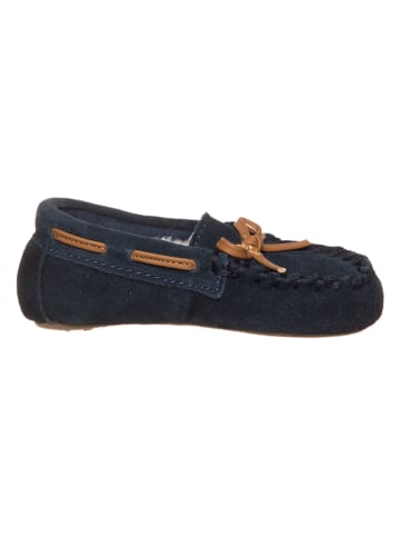 Clarks Leder-Slipper "Crackling Flo" in Dunkelblau