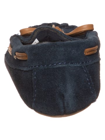 Clarks Leder-Slipper "Crackling Flo" in Dunkelblau