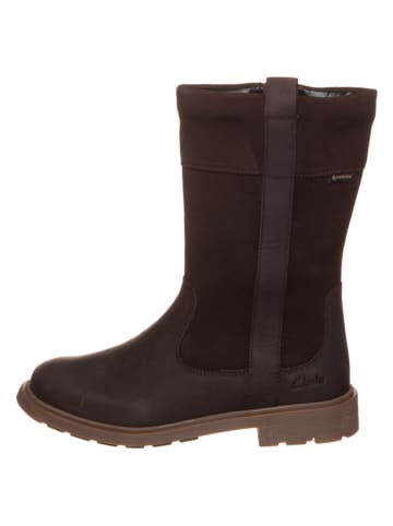 Clarks Leder-Stiefel in Dunkelbraun