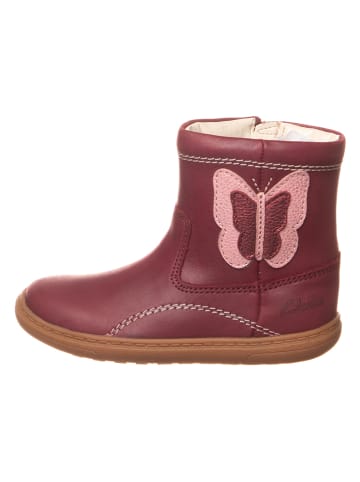 Clarks Leder-Stiefel "Flash Midi" in Bordeaux