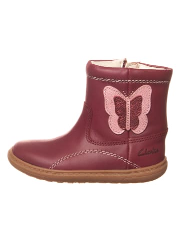 Clarks Leder-Stiefel "Flash Midi" in Bordeaux