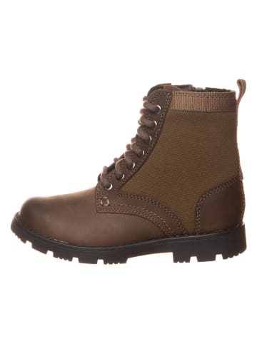 Clarks Leder-Boots in Khaki