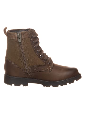 Clarks Leder-Boots in Khaki