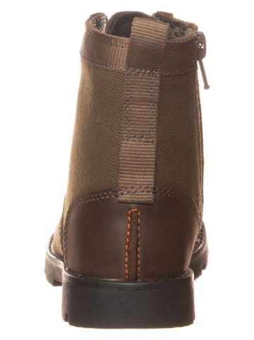Clarks Leder-Boots in Khaki