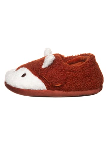 Clarks Hausschuhe "Fluffy Snug" in Braun/ Weiß