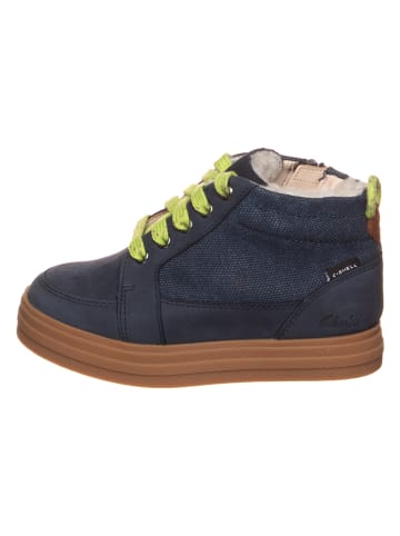 Clarks Leder-Boots in Dunkelblau