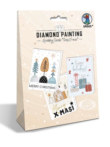 URSUS Kreativset "Diamond Painting Greeting Cards - Cosy X-Mas" in Bunt