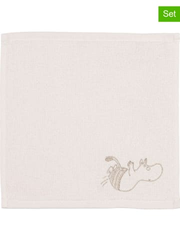 Moomin 2er-Set: Gästehandtücher "Moomintroll" in Weiß - (L)25 x (B)25 cm