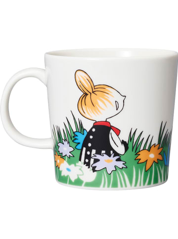 Moomin Kubek "Little My and Meadow" w kolorze biało-zielonym - 300 ml