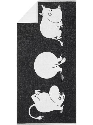 Moomin Duschtuch "Moomin Troll" in Anthrazit/ Weiß - (L)140 x (B)70 cm