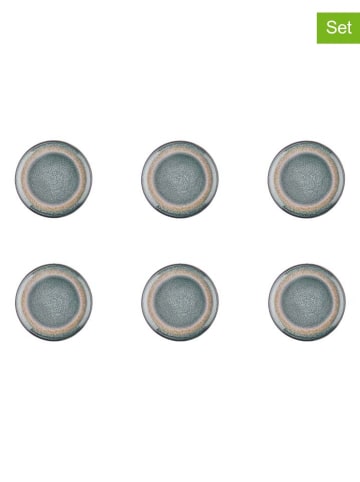 Björn 6-delige set: bijgerechtborden "Genenis" grijs/beige - Ø 16,5 cm