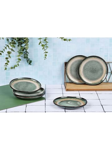 Björn 6-delige set: bijgerechtborden "Genenis" grijs/beige - Ø 16,5 cm