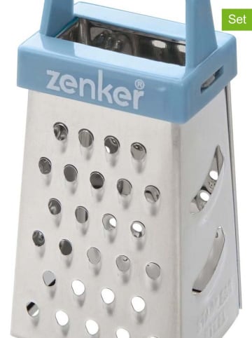 Zenker 2-delige set: mini vierkantraspen "Inox" zilverkleurig