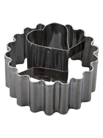 Zenker 2-delige set: uitsteekvormen "Linzer hart" zilverkleurig - Ø 5,4 cm