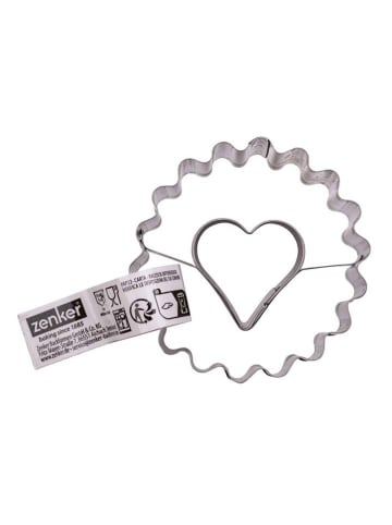 Zenker 2-delige set: uitsteekvormen "Linzer hart" zilverkleurig - Ø 5,4 cm