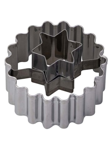 Zenker 2er.Set: Ausstecher "Linzer Stern" in Silber - Ø 5,4 cm