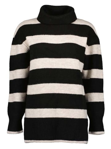 Blue Seven Rollkragenpullover in Schwarz/ Creme